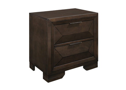 Contemporary Espresso 2-Drawer Nightstand - Bedroom Storage