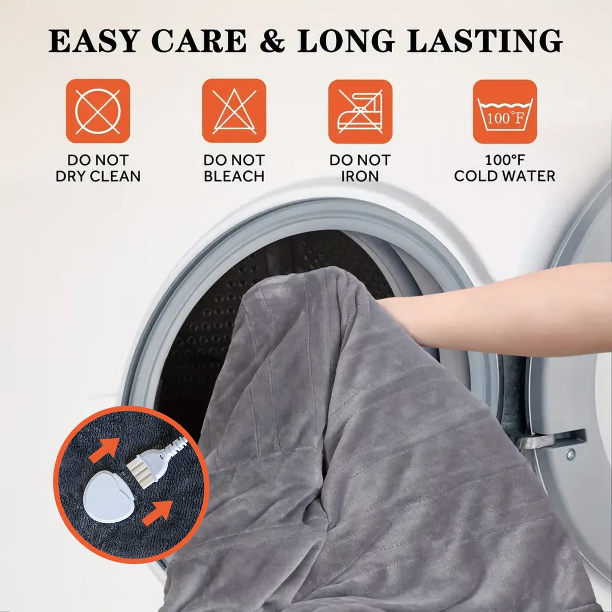 Ultra-Soft Flannelette Electric Blanket - Grayish
