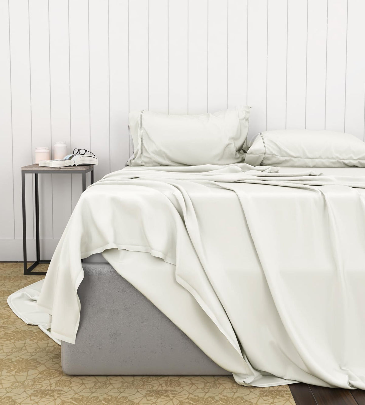 Bamboo Cotton Sheets - Soft & Smooth Queen Ivory