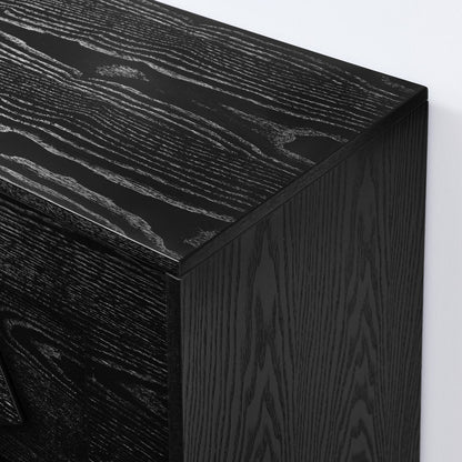Black MDF Sideboard Buffet Cabinet - 60" Storage