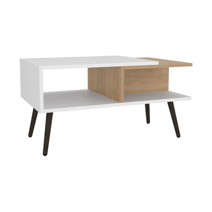 Modern Engineered Wood Coffee Table with Natural Finish for Living Rooms