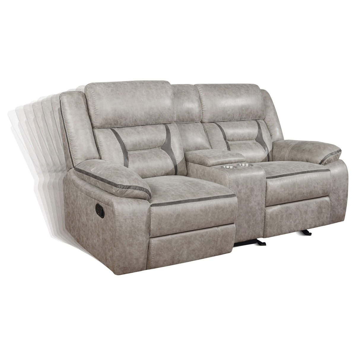 Taupe Upholstered Glider Loveseat - 77" Primary Living Space for Living Room
