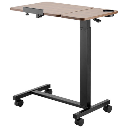 Black Steel Overbed Table - Adjustable Height Laptop Desk