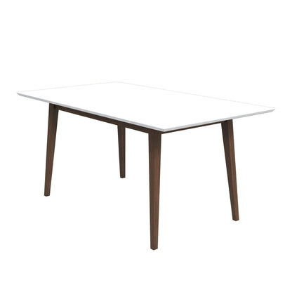 White Solid Wood Rectangular Dining Table - 63" x 35.5"