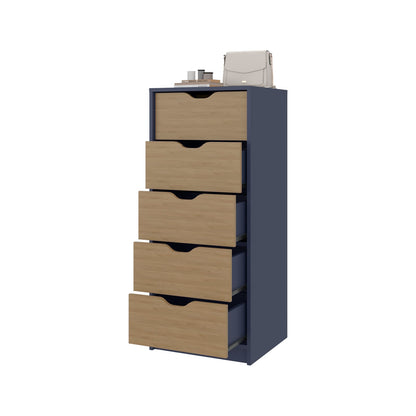5-Drawer Tall Dresser Multicolor Particle Board Storage for Bedroom