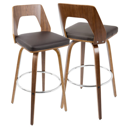 Mid-Century Modern Faux Leather Barstools for Dining Room Set