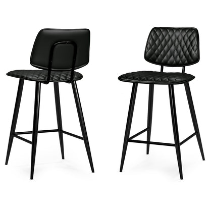 Black Wood Counter Height Stools Set of 2