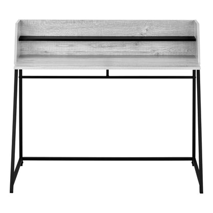 Grey Computer Desk with Hutch - Home Office Storage