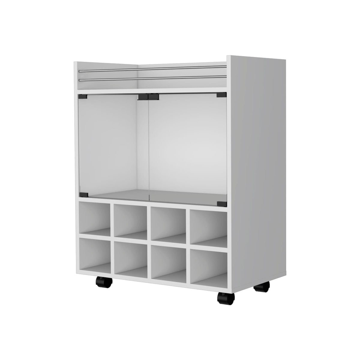 Small White Kitchen Cart with Wine Rack