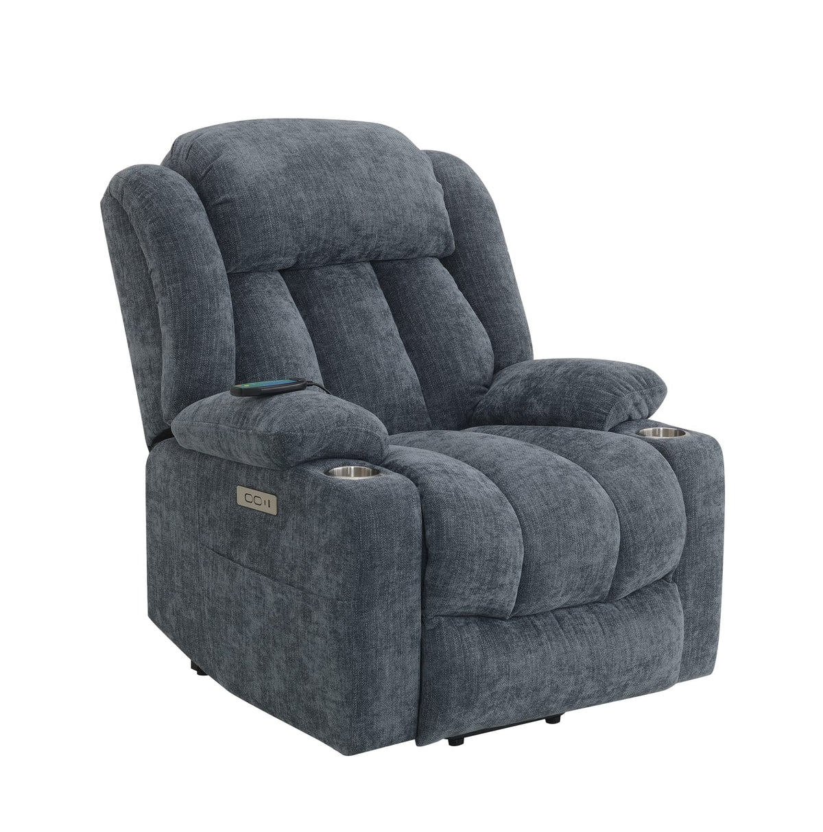 Blue Power Lift Recliner - Heating & Massage Comfort
