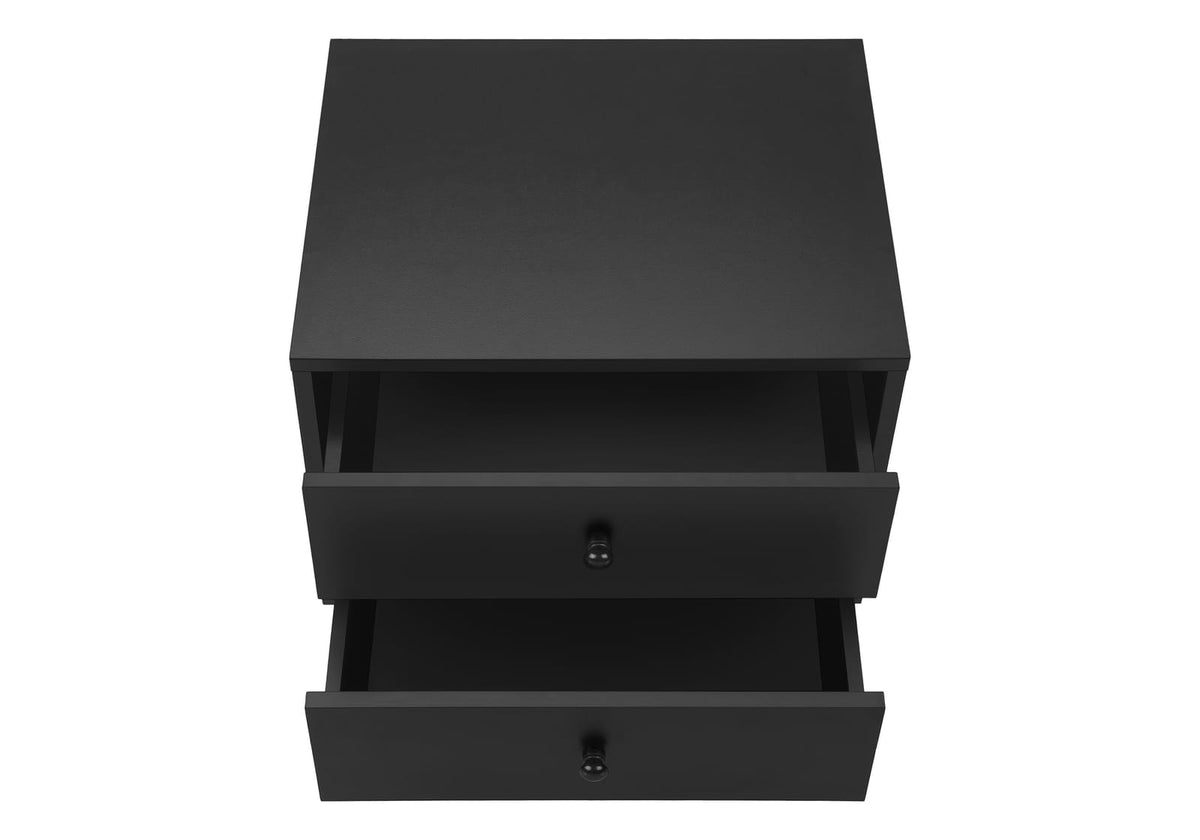 Black Laminate Accent Table - Storage Drawer End Table for Living Room