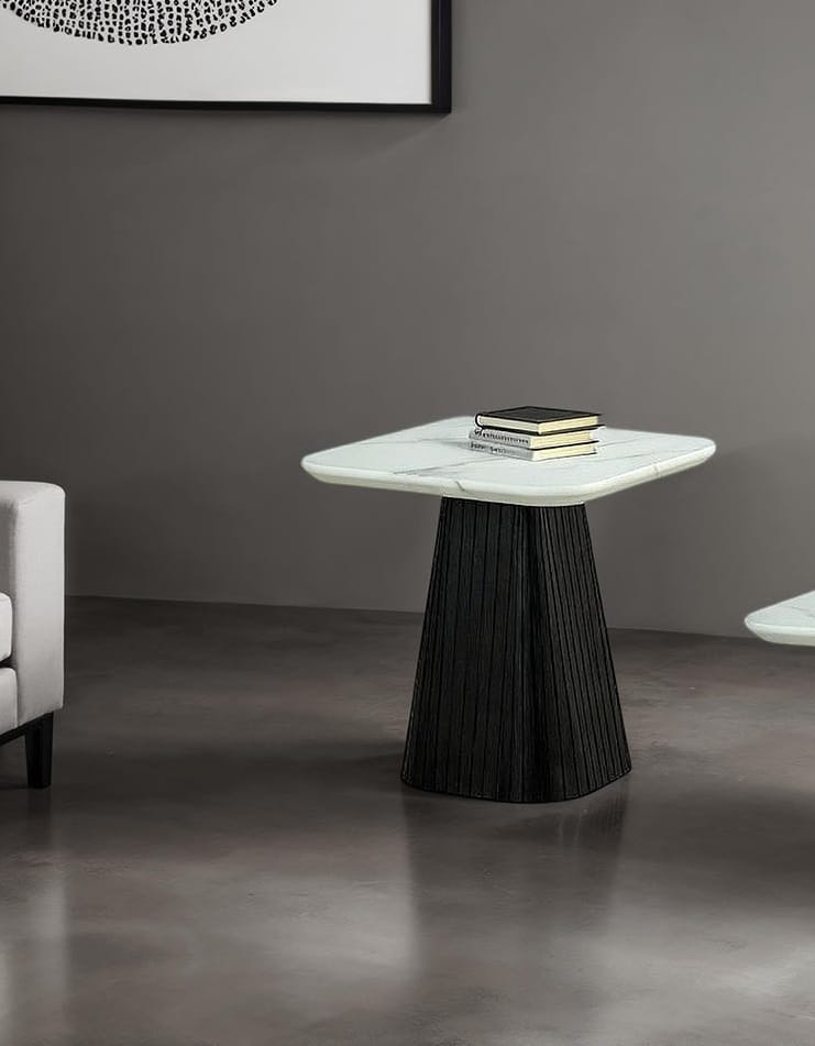 Black Engineered Wood End Table - 22" x 2" x 22"