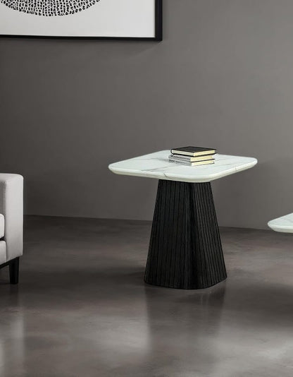 Black Engineered Wood End Table - 22" x 2" x 22"