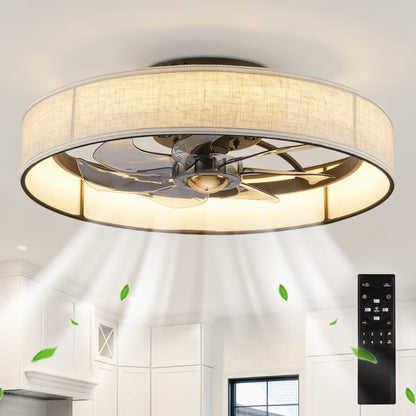 Matte Black Farmhouse Ceiling Fan with Remote Control for Bedroom
