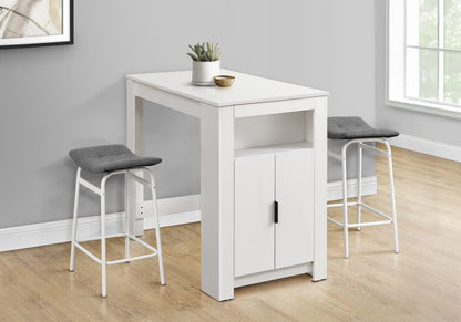 48" White Dining Table with Storage - MDF for Dining Room