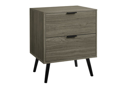 Grey Accent Table - Bedroom Nightstand Storage Drawer for Living Room