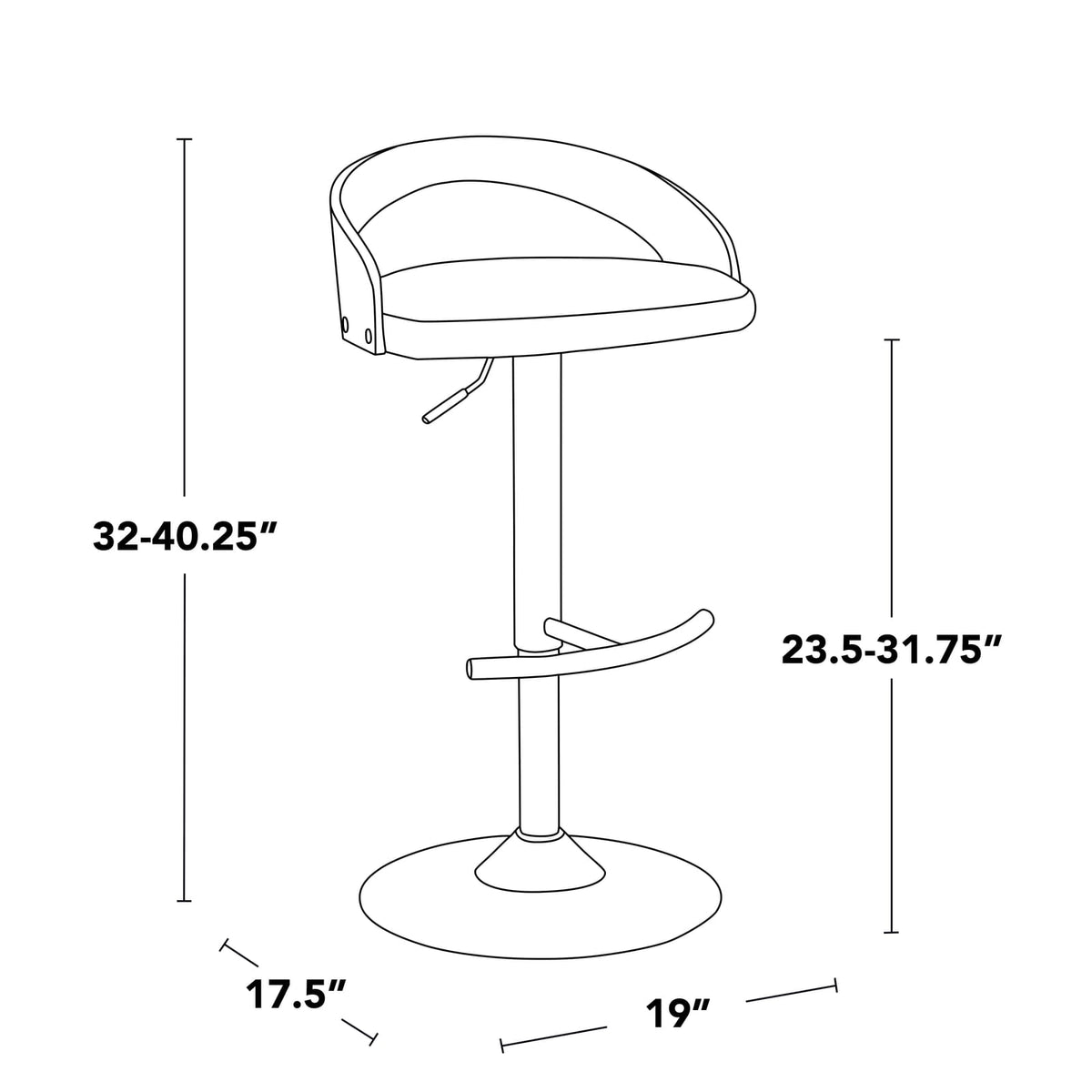 Walnut PU Leather Barstool Set for Dining Room with Swivel