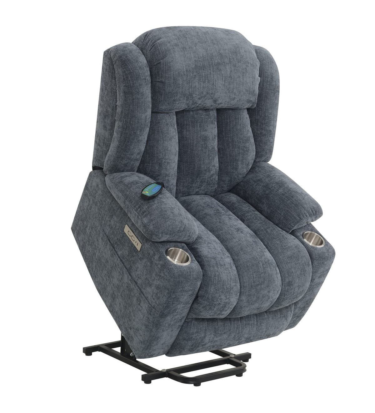Blue Power Lift Recliner - Heating & Massage Comfort
