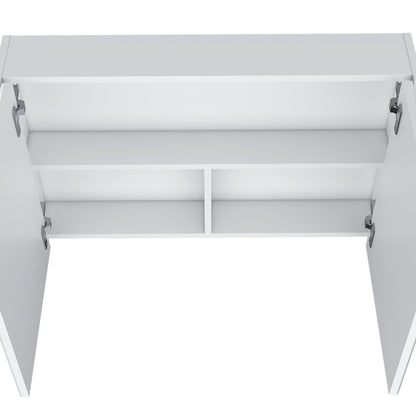 White Medicine Cabinet with 2 Doors & Mirrors - Bathroom Storage
