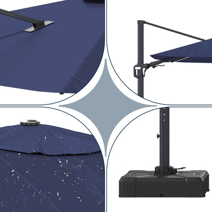 11 Foot Blue Patio Umbrella - Shade Canopy