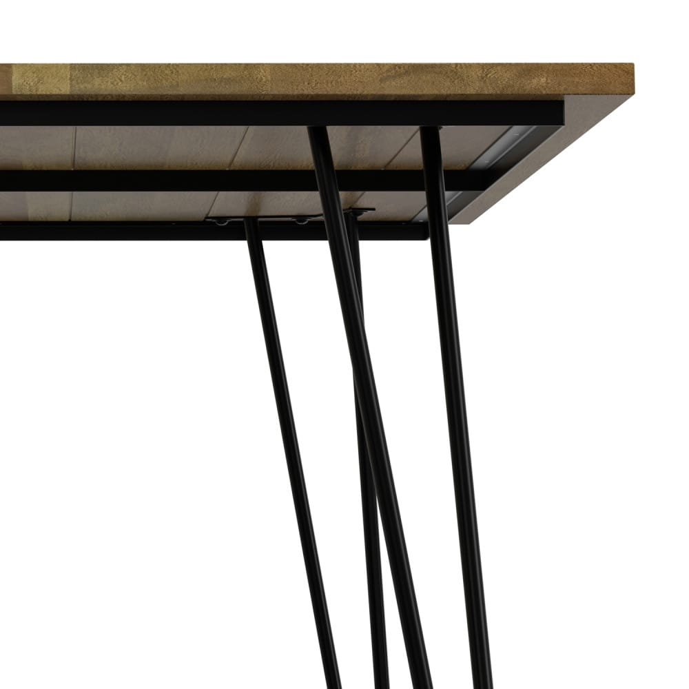 Light Brown Metal & Wood Dining Table - 6 Person