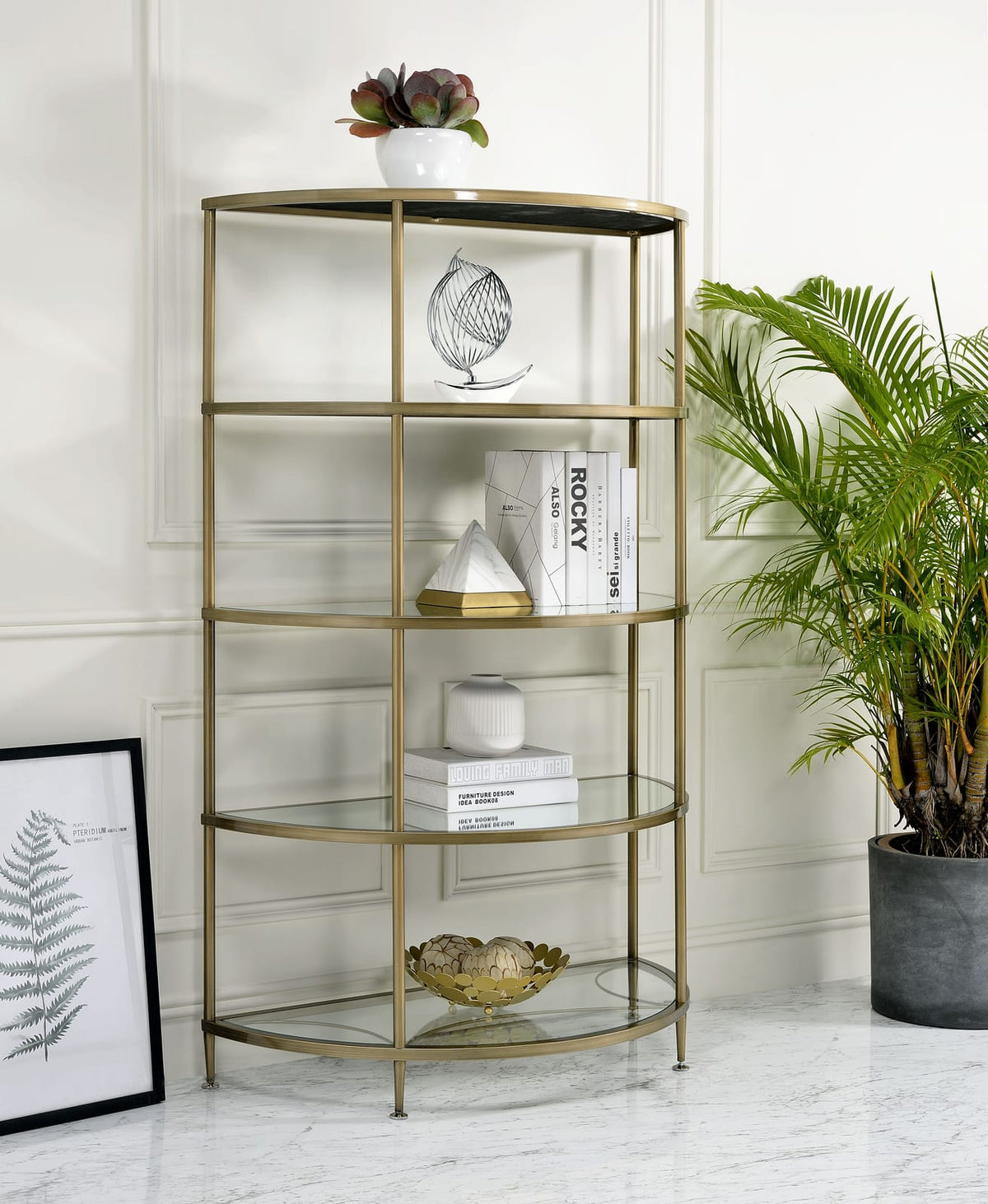 ADITYA Mirrored RACK - 5 Tier Shelves Display Unit