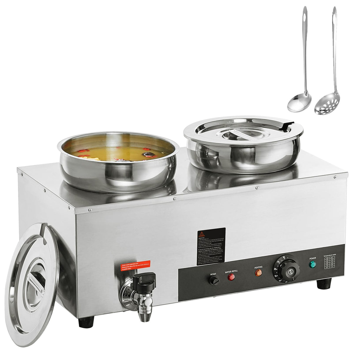 Stainless Steel Soup Warmer - 7.4QT Bain Marie