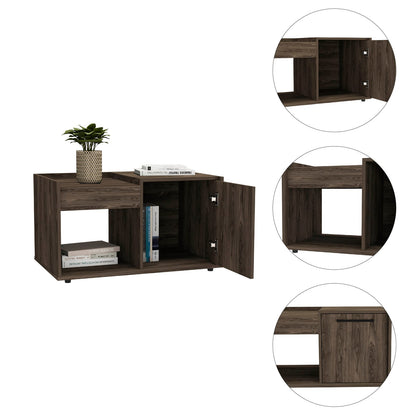 Tualatin 2-Shelf Coffee Table Dark Walnut - Storage & Style for Living Room