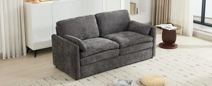 68.1" Grey Chenille Loveseat Sofa - Plush Comfort for Living Room