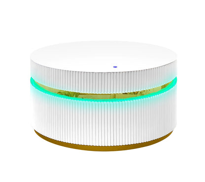 White Round Glass Coffee Table with LED Light