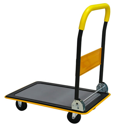 Yellow Steel Folding Hand Truck - 330lb Capacity