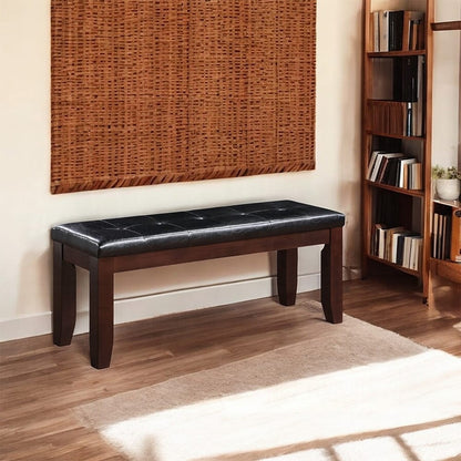 Black & Cherry Wood Dining Bench - 48" Long for Bedroom
