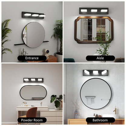 Black Iron Bathroom Vanity Light 3-Light Fixture
