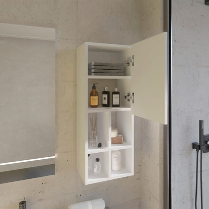 White Wall Cabinet Bathroom Storage Unit - 9.3 x 12.2"
