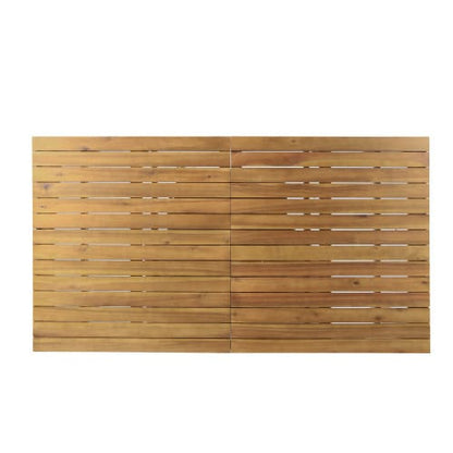 Teak 6 Piece Outdoor Dining Set with Cushions - Patio Furniture