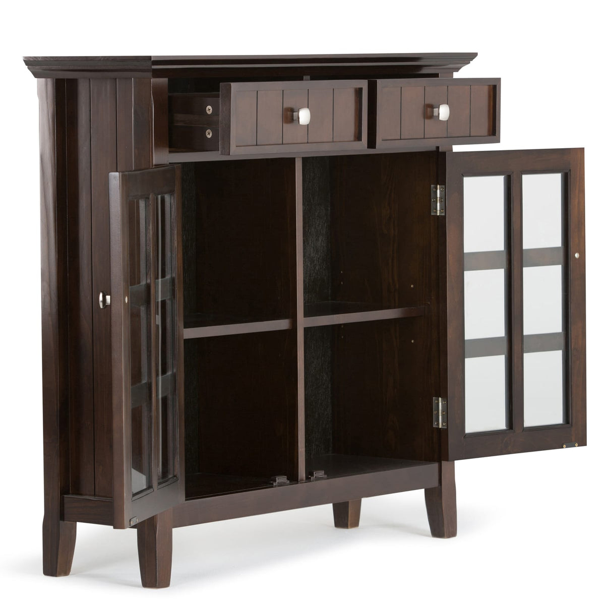 Dark Brown Wood Entryway Storage Cabinet - 36" Wide for Living Room