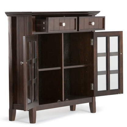 Dark Brown Wood Entryway Storage Cabinet - 36" Wide for Living Room