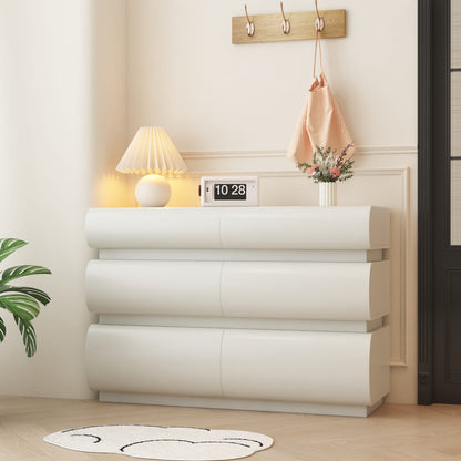 6-Drawer White Dresser - Bedroom Storage & Minimalist Style
