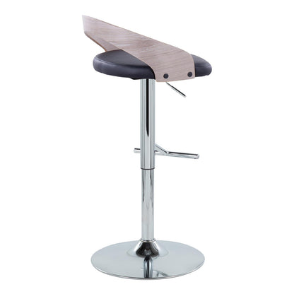 Black Faux Leather Dining Barstool Set for Kitchen Counter Seating