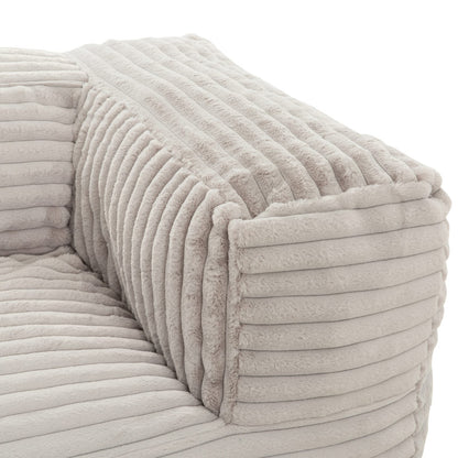 Beige Polyester Memory Foam Bean Bag Sofa - 71" Primary Living Space