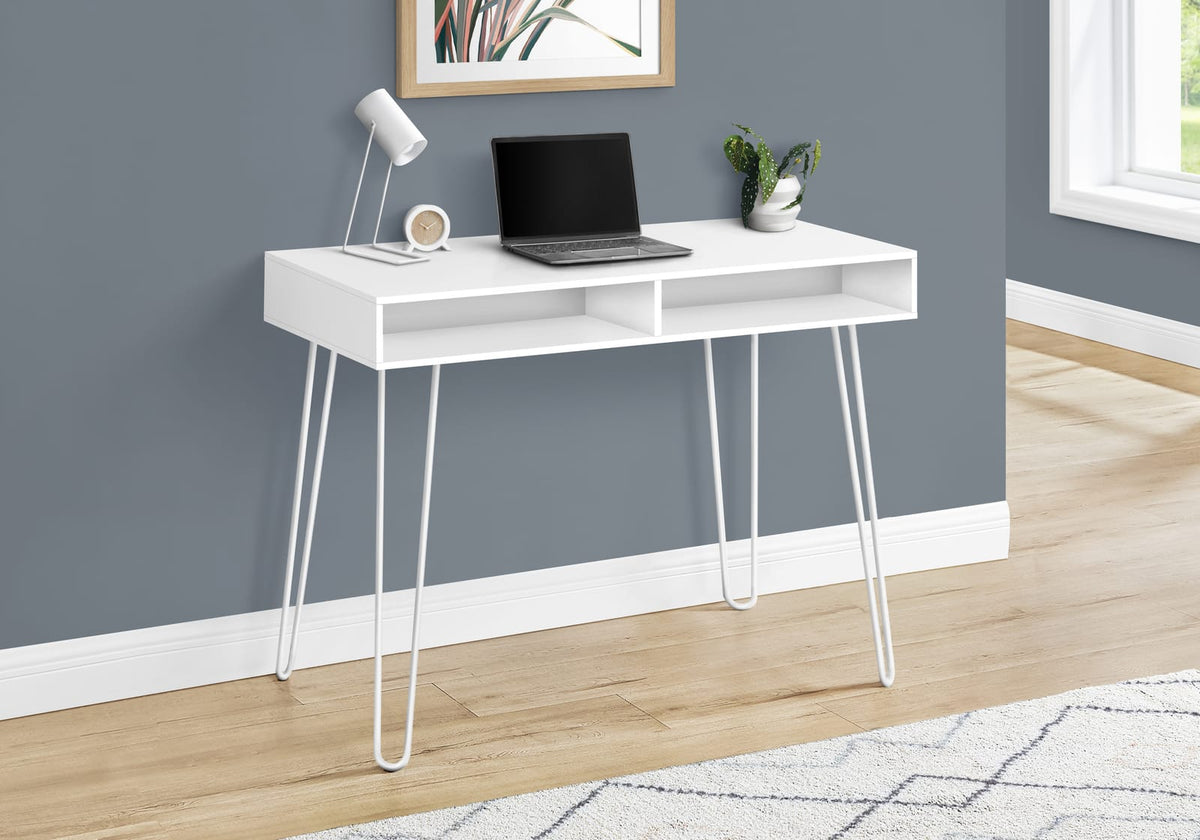 White Computer Desk - Home Office Storage, 40"L