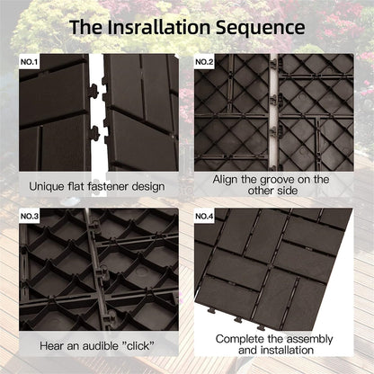 12x12 Composite Deck Tiles - Brown Outdoor Flooring