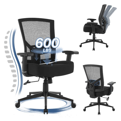Big & Tall Mesh Office Chair - 600lbs Capacity, Lumbar Support