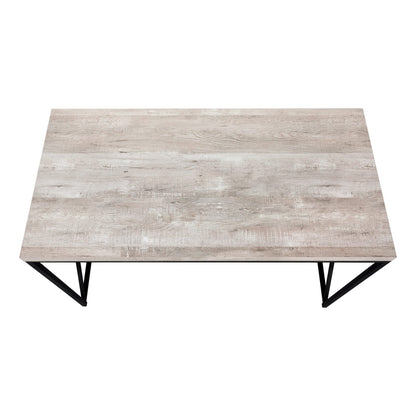 Computer Desk, Beige Laminate Home Office Desk - Black Metal Frame