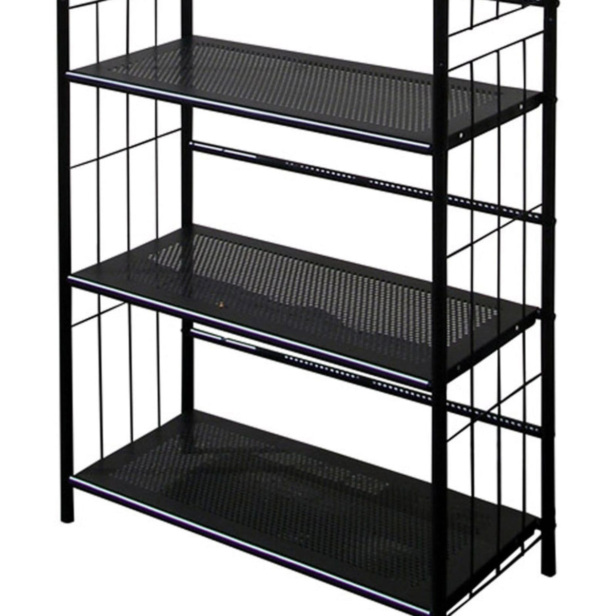 64" Tall Black Corner Bookcase - Metal Shelving Unit