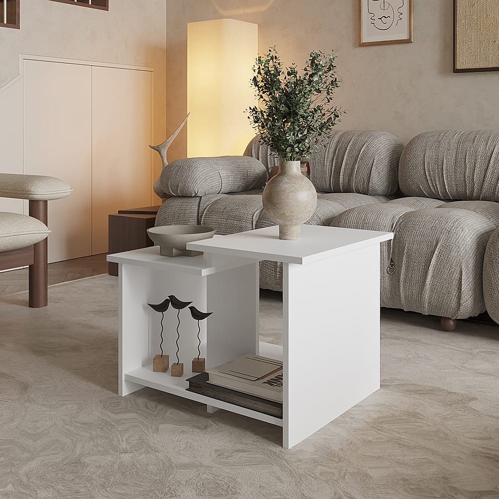 Sedalia Coffe Table - White Engineered Wood, Living Room Storage