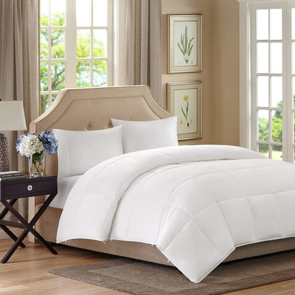 Twin White Polyester Comforter Set - 2 in 1 Design