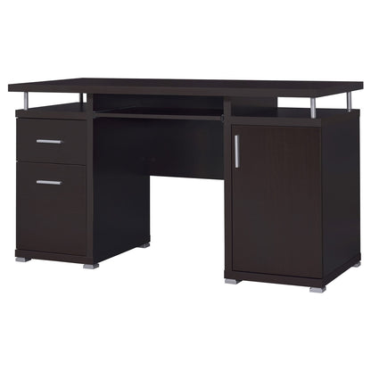 Cappuccino 2-Drawer Rectangular Office Desk for Home Office