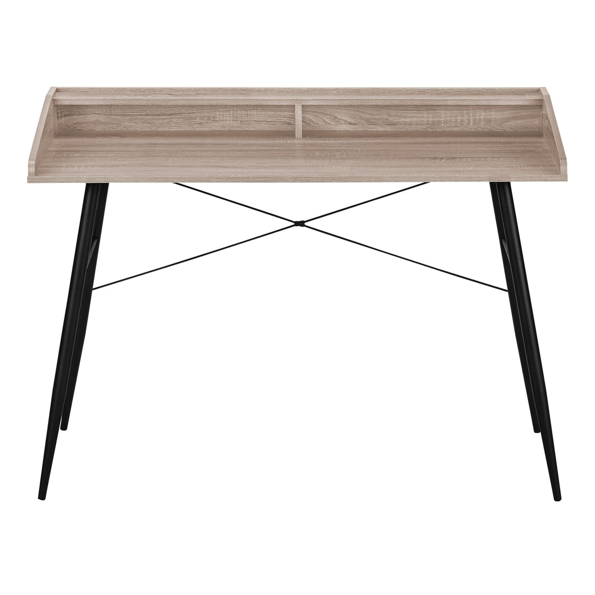 Taupe Computer Desk with Hutch - 48" L Workstation