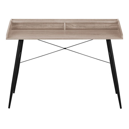 Taupe Computer Desk with Hutch - 48" L Workstation
